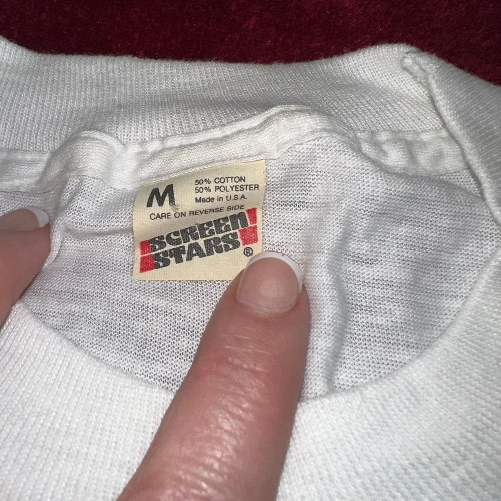 Vintage Screen Stars SeaEscape Cruise T-Shirt 80s Single Stitch White Medium‎